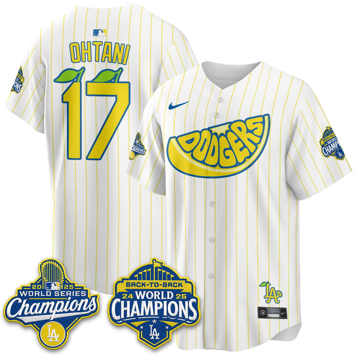 Los Angeles Dodgers Lemonade Collection Vapor Jersey - Stitched