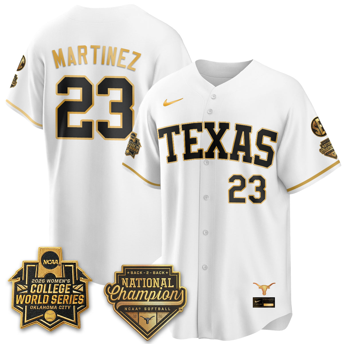 Texas Longhorns Softball 2026 World Series (WCWS) Vapor Premier Limited Jersey - B2B Champs - All Stitched
