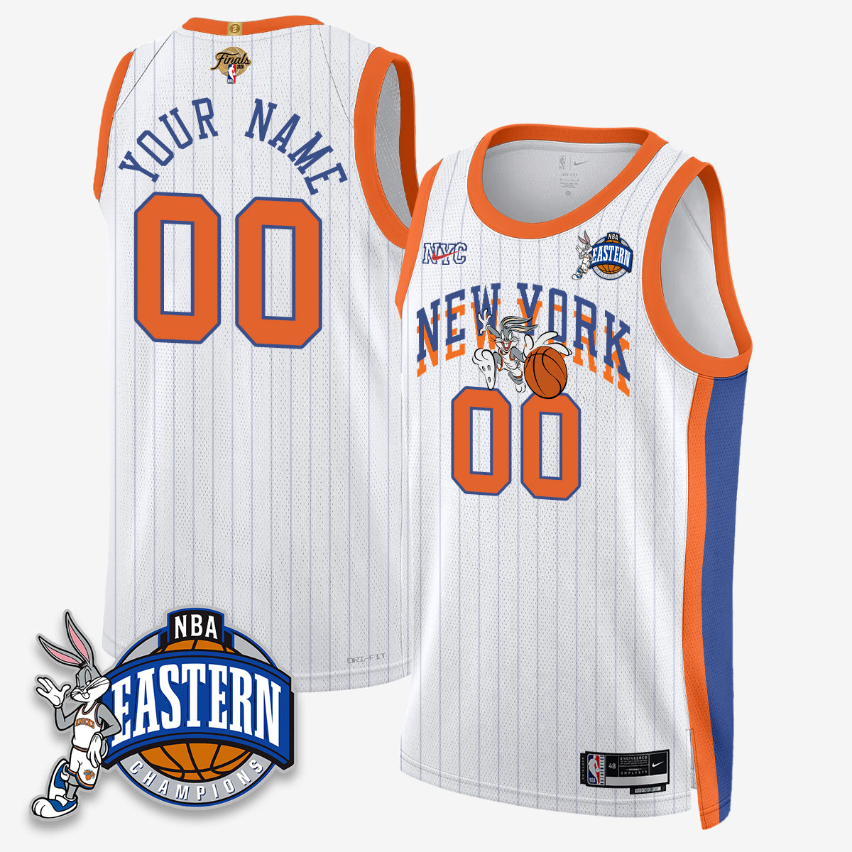 NYK 2026 NBA Finals x Bunny Vapor Custom Jersey - Stitched