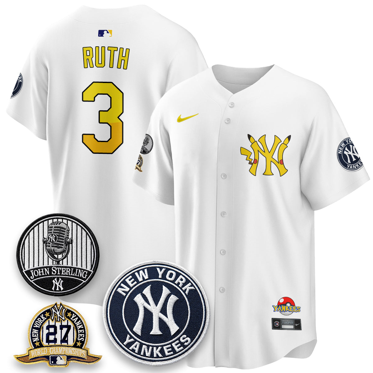 NYY x PKM Cartoon Limited Jersey -  Stitched