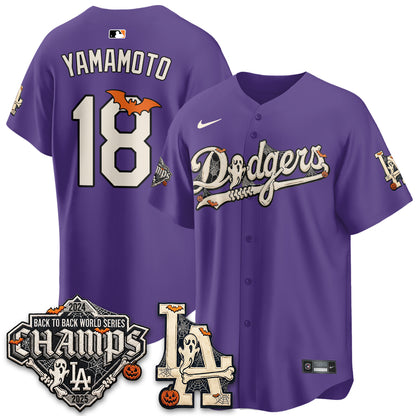 Los Angeles Dodgers Halloween 2026 Vapor Jersey - Stitched