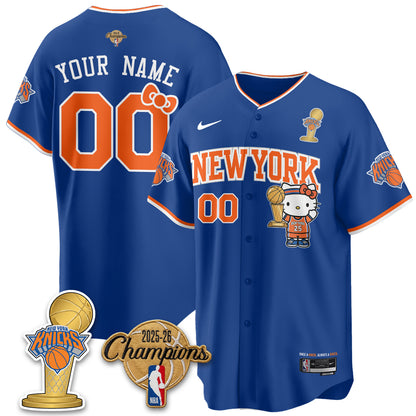 New York Knicks 2026 NBA Champions x Meow Kitty Vapor Custom Jersey - Stitched