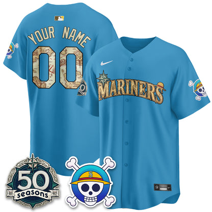Seattle Mariners OP Japanese Cartoon Vapor Limited Custom Jersey - Printed
