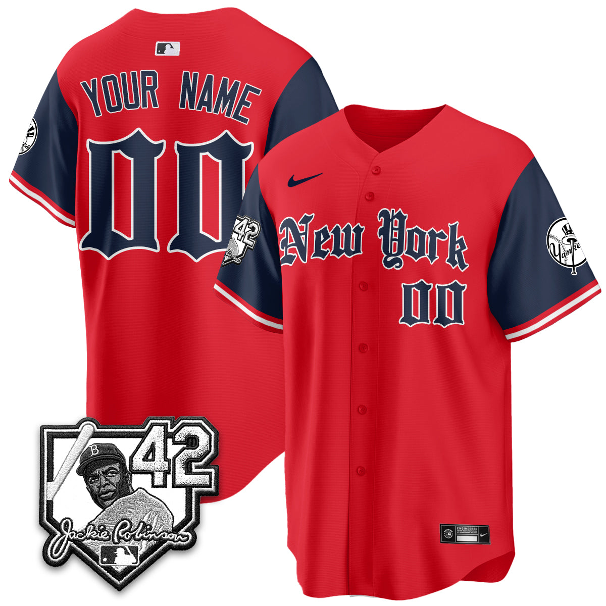 NYY 2026 Jackie Robinson Day Gothic Vapor Custom Limited Jersey - All Stitched