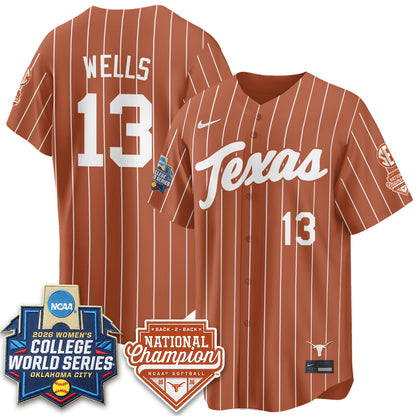 Texas Longhorns Softball 2026 World Series (WCWS) Vapor Premier Limited Jersey - B2B Champs - All Stitched