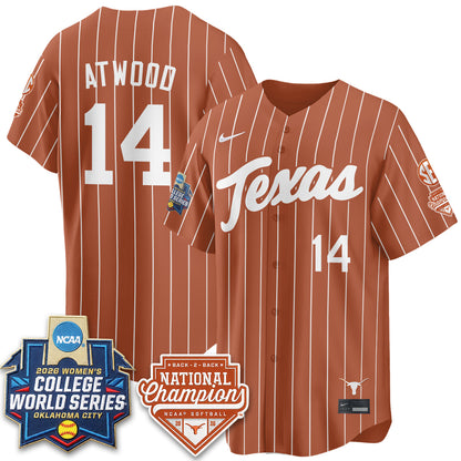 Texas Longhorns Softball 2026 World Series (WCWS) Vapor Premier Limited Jersey - B2B Champs - All Stitched