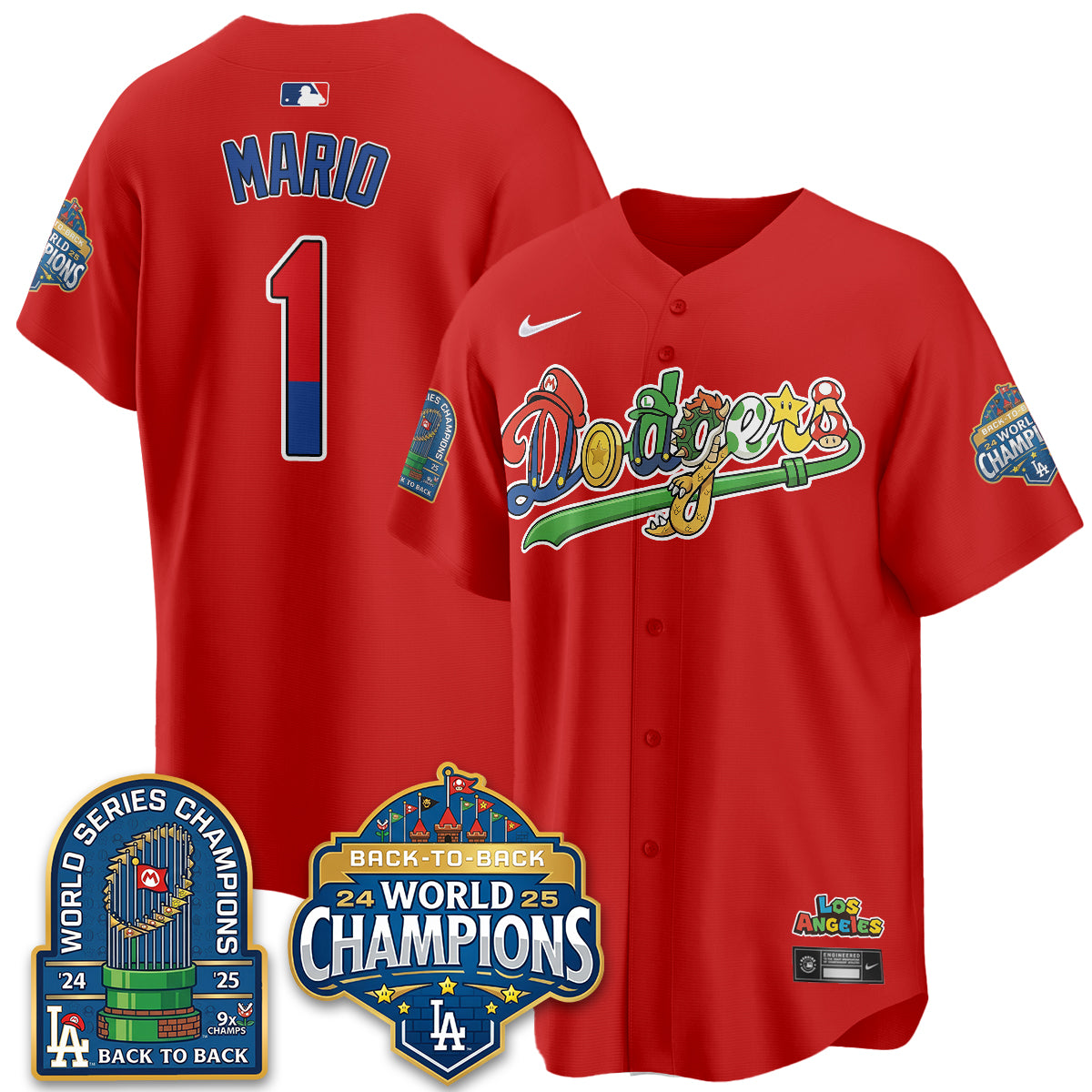 Los Angeles Dodgers x The Red Plumber Vapor Jersey - Printed