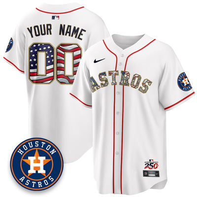 HOU 2026 Independence Day USA Vapor Limited Custom Jersey - Stitched