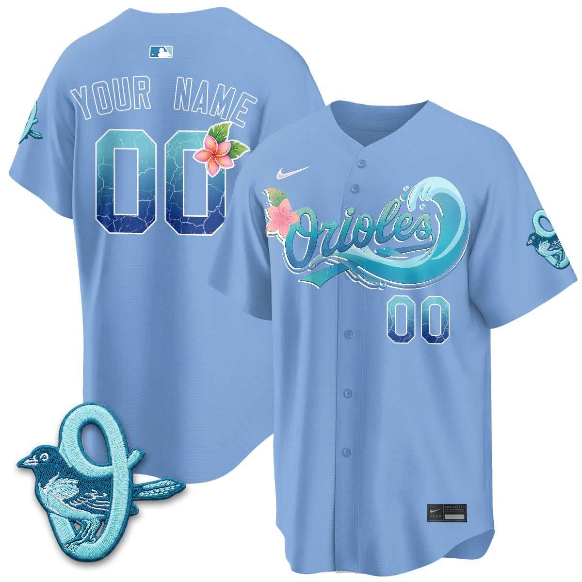 Baltimore Orioles Aloha Spirit Vapor Premier Custom Jersey - Stitched