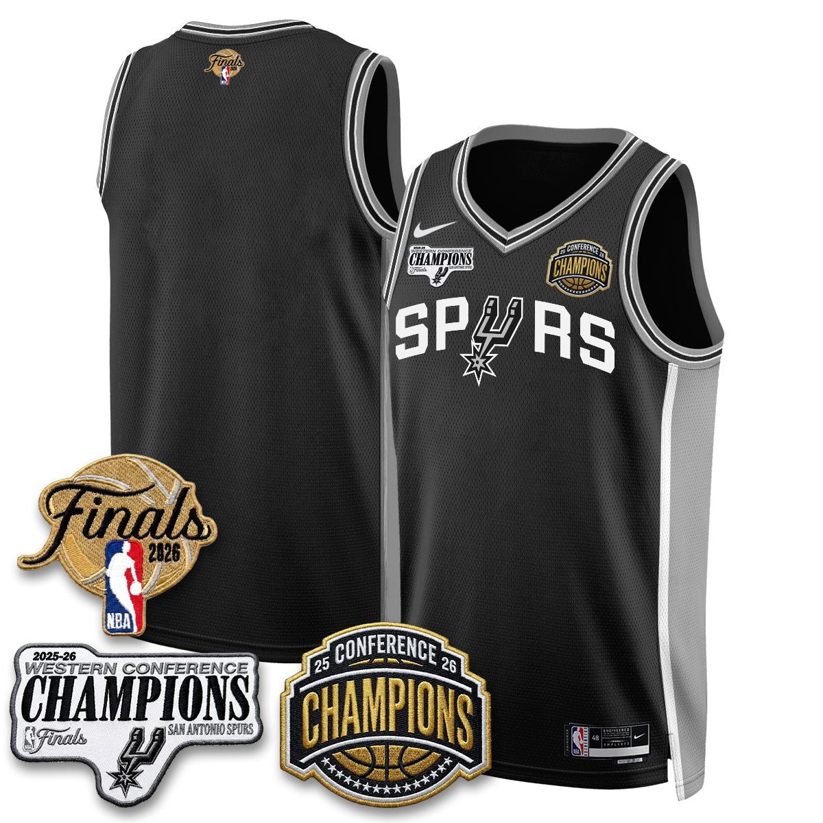 SAS 2026 NBA Western Conference Champions Vapor Jersey - Stitched1