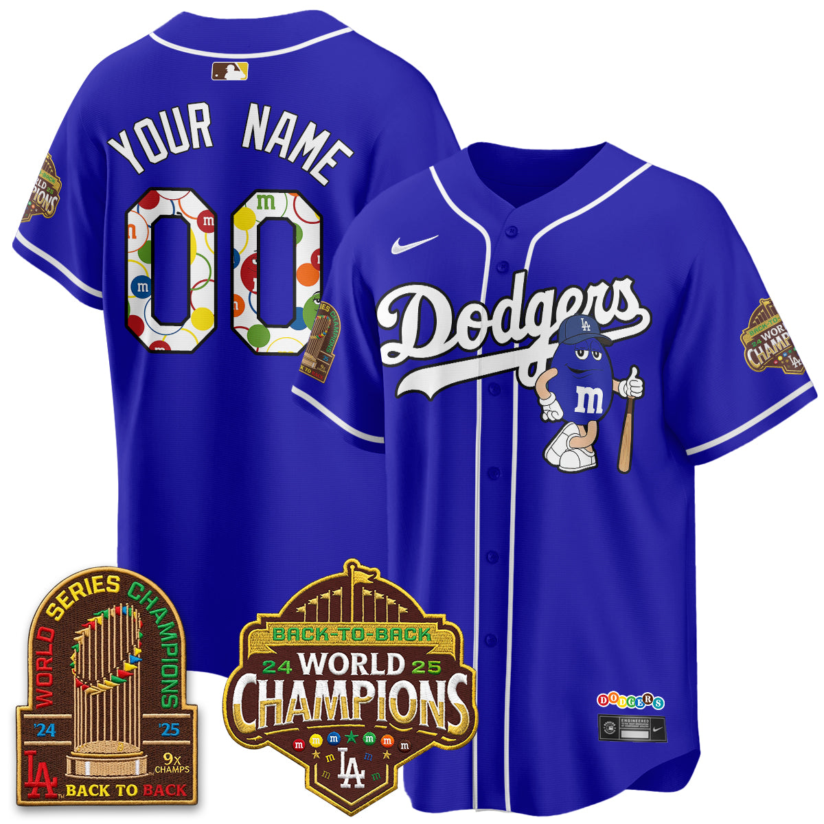 Los Angeles Dodgers x m&m Vapor Custom Jersey - Stitched
