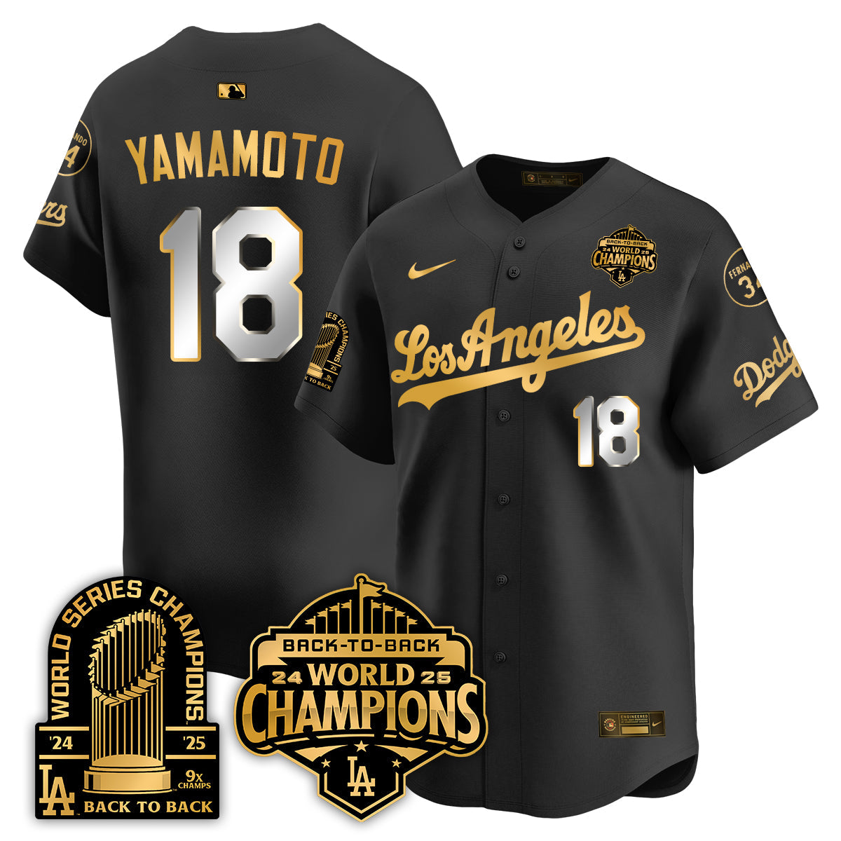 LAD Alternate  Vapor Limited Jersey - 9x Champs - All Stitched