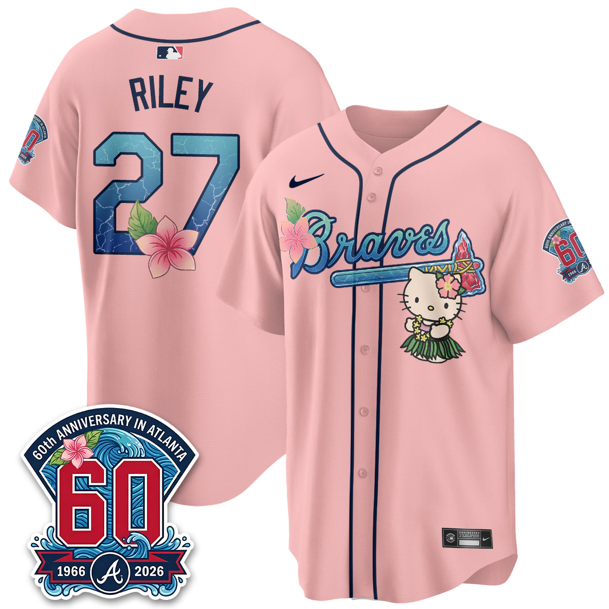 Atlanta Braves x Meow Aloha Spirit Vapor Jersey - Stitched