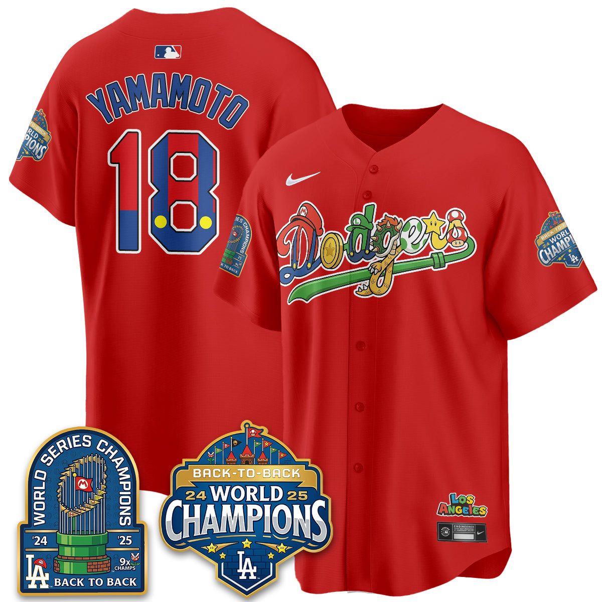 Los Angeles Dodgers x The Red Plumber Vapor Jersey - Printed