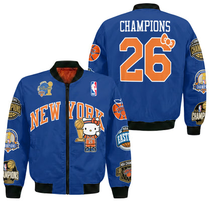 New York Knicks 2026 NBA Finals Champions Limited Edition Bomber Jacket V3- Printed