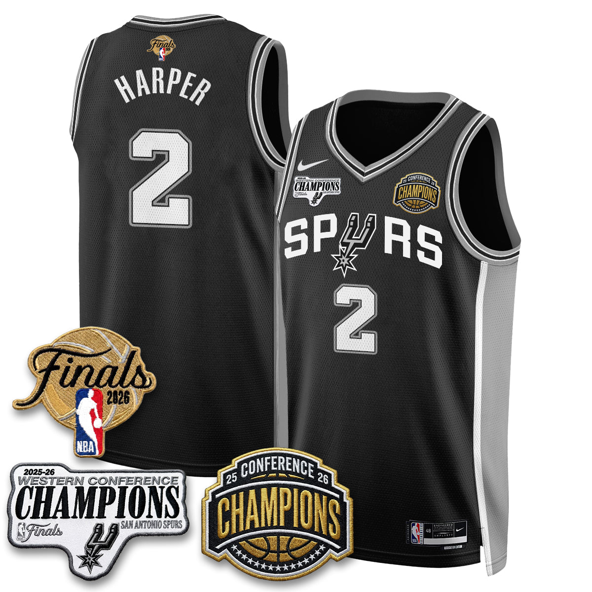 SAS 2026 NBA Western Conference Champions Vapor Jersey - Stitched1