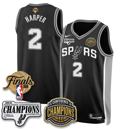 SAS 2026 NBA Western Conference Champions Vapor Jersey - Stitched1