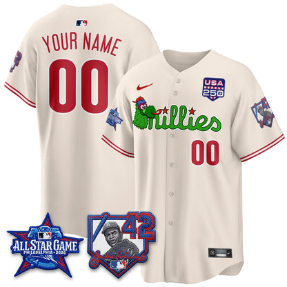 PHI Phanatic 2026 New Era & 250th USA Vapor Limited Custom Jersey - All Star Game - All Stitched