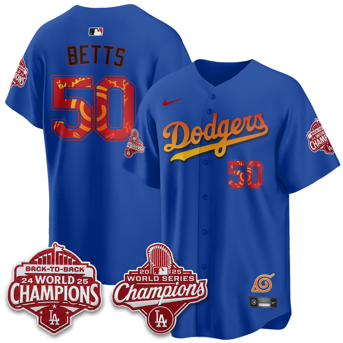 Los Angeles Dodgers x The Knucklehead Ninja Vapor Jersey - Stitched