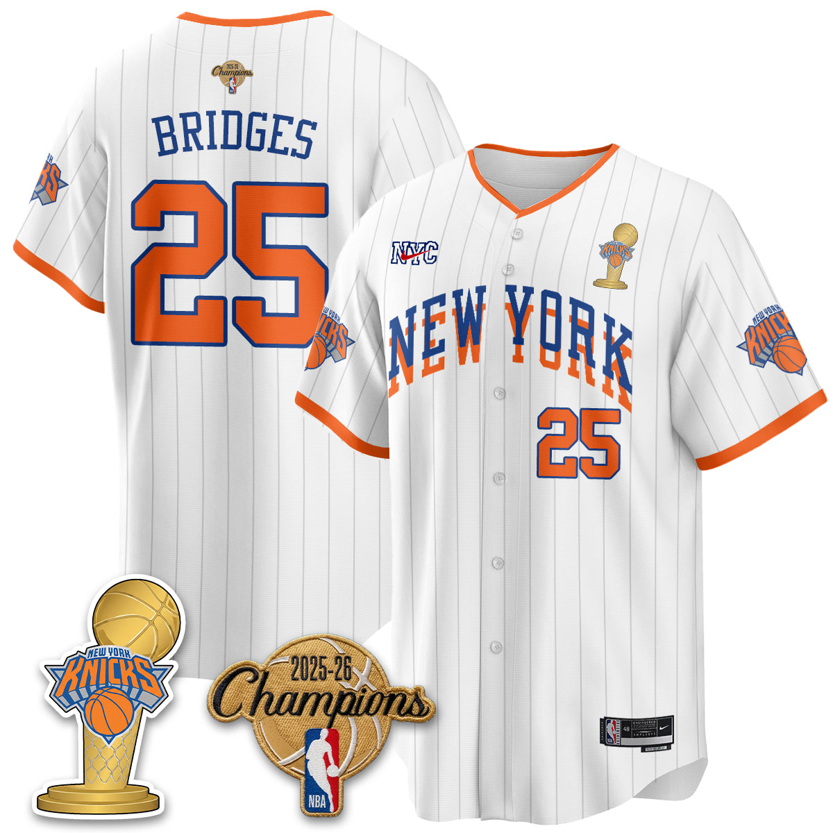 NYK 2026 NBA Champions Vapor Jersey - Stitched