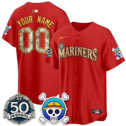 Seattle Mariners OP Japanese Cartoon Vapor Limited Custom Jersey - Printed