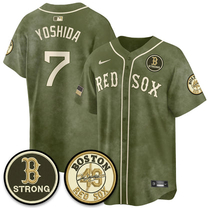 BOS New Era Olive 2026 Armed Forces Day Jersey - All Stitched