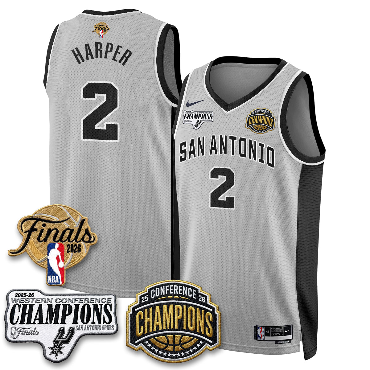 SAS 2026 NBA Western Conference Champions Vapor Jersey - Stitched1