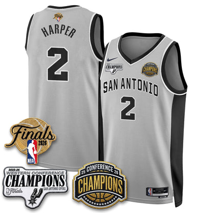 SAS 2026 NBA Western Conference Champions Vapor Jersey - Stitched1