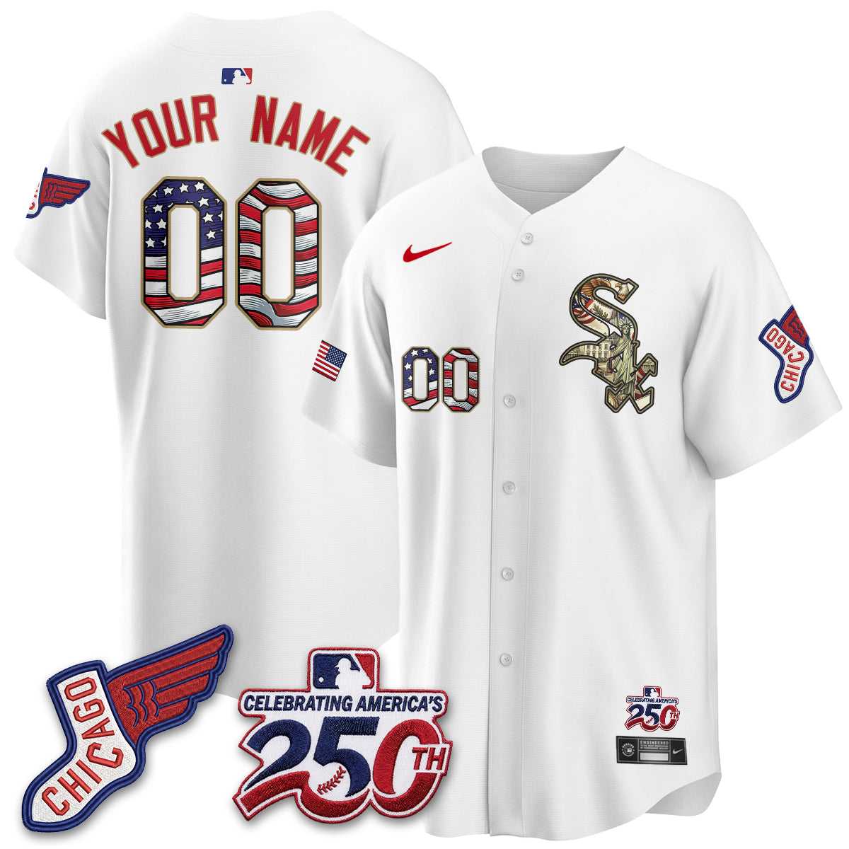 CWS 2026 Independence Day USA Vapor Custom Jersey - Stitched
