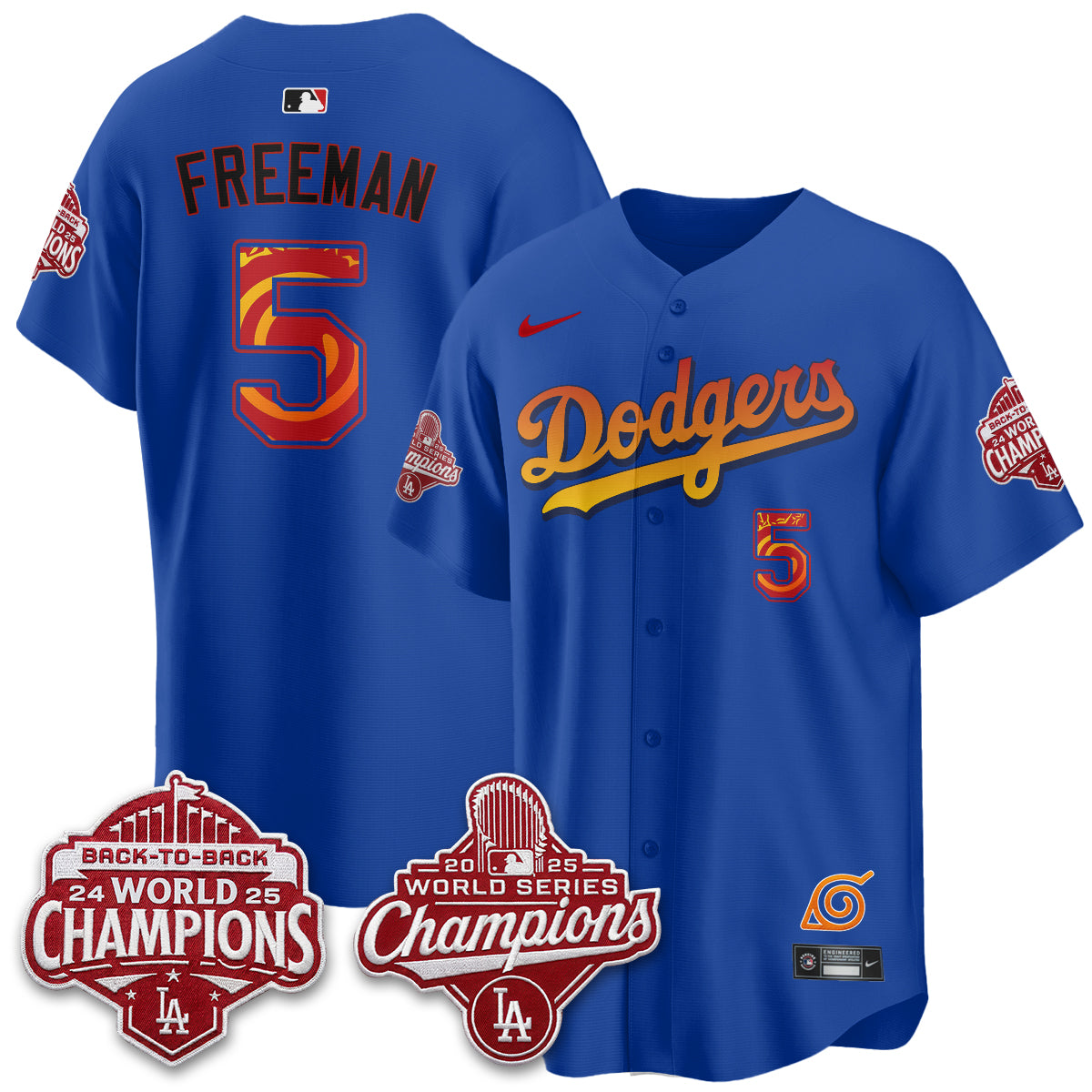 Los Angeles Dodgers x The Knucklehead Ninja Vapor Jersey - Stitched