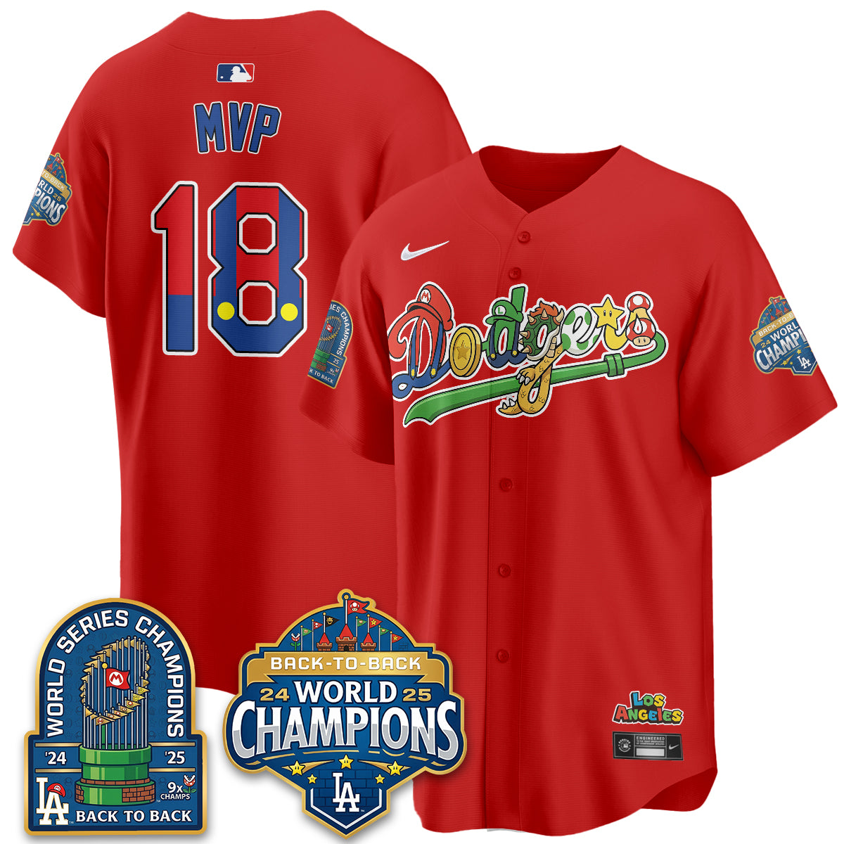 Los Angeles Dodgers x The Red Plumber Vapor Jersey - Printed