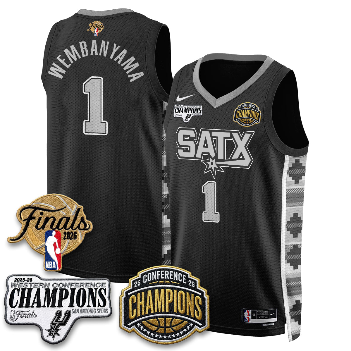 SAS 2026 NBA Western Conference Champions Vapor Jersey - Stitched1