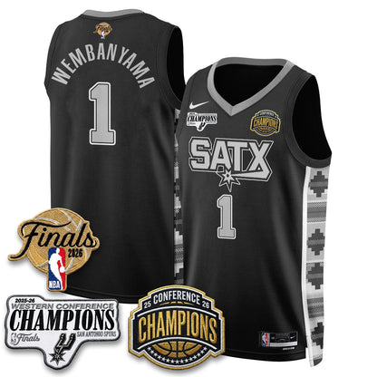 SAS 2026 NBA Western Conference Champions Vapor Jersey - Stitched1