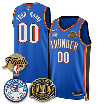 OKC 2026 NBA Western Conference Champions Vapor Custom Jersey - Stitched