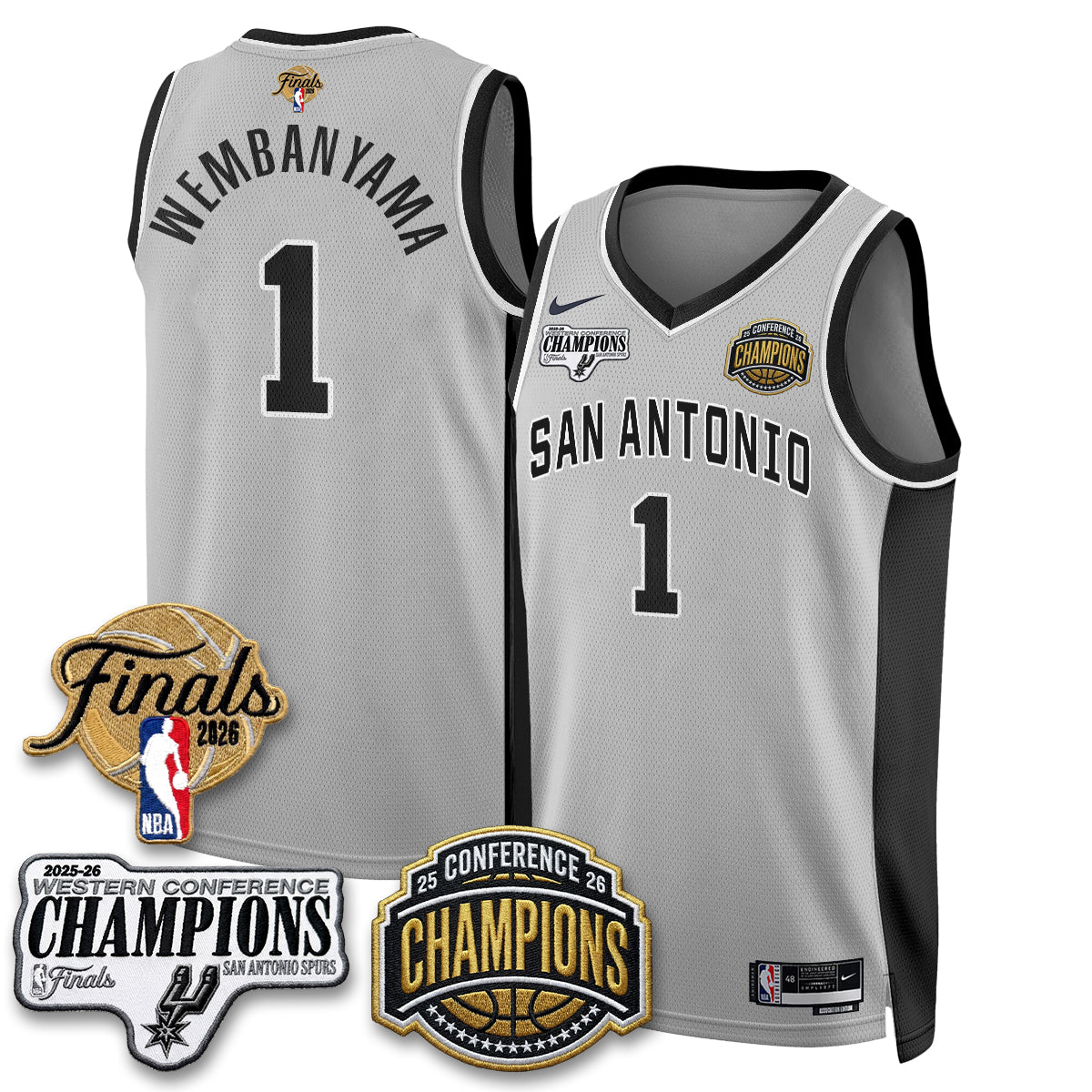 SAS 2026 NBA Western Conference Champions Vapor Jersey - Stitched1