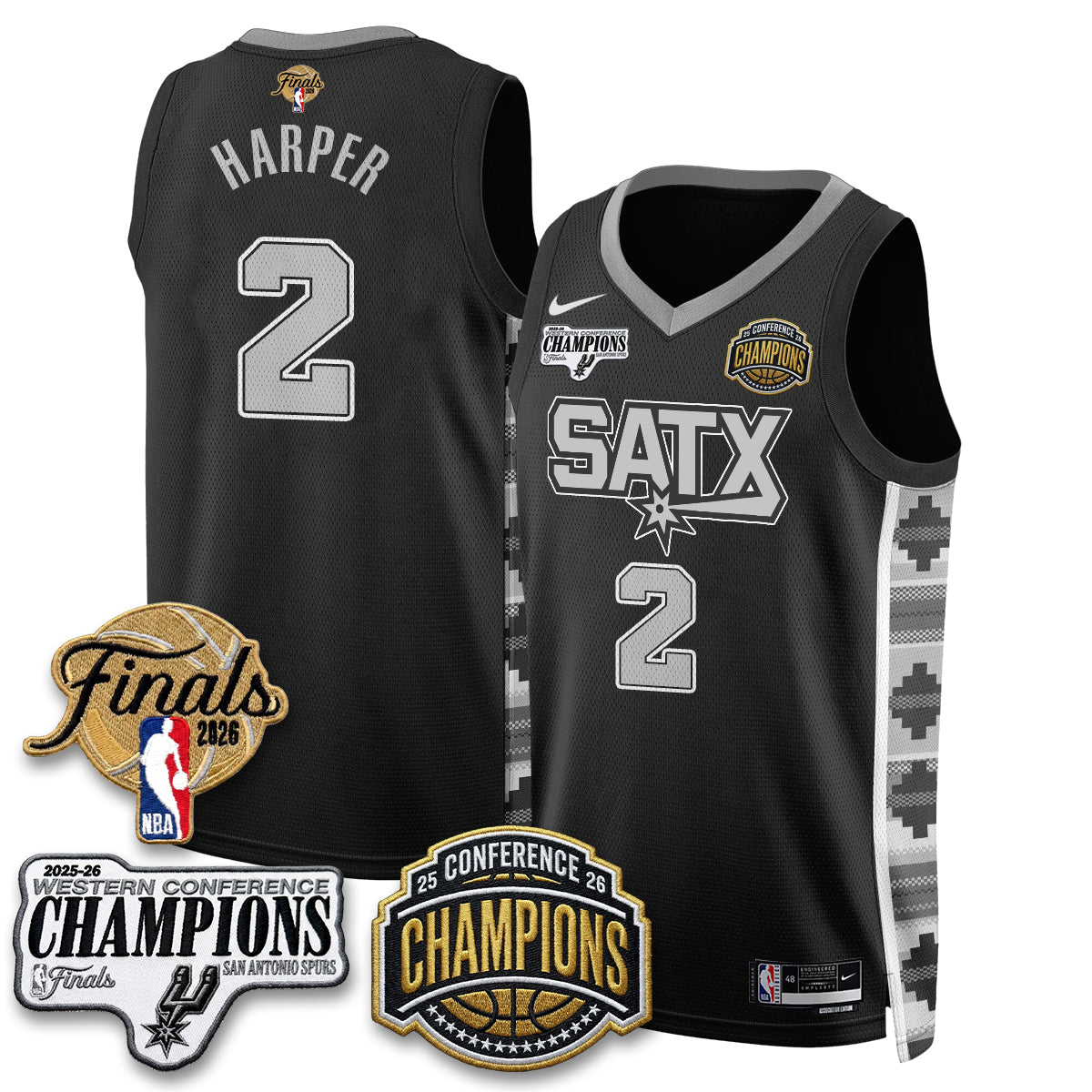 SAS 2026 NBA Western Conference Champions Vapor Jersey - Stitched1