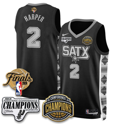 SAS 2026 NBA Western Conference Champions Vapor Jersey - Stitched1