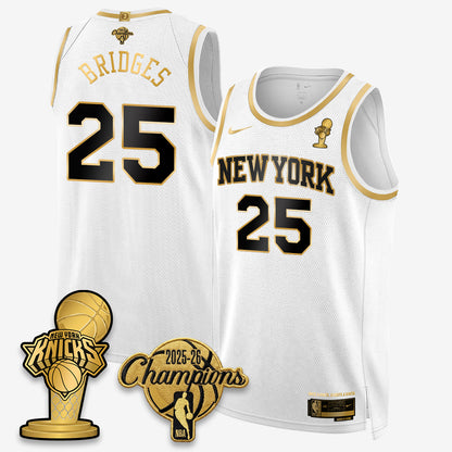 New York Knicks 2026 NBA Champions Gold Edition Vapor Jersey - Stitched
