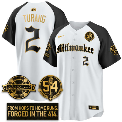 MIL Bob Uecker Patch Vapor Premier Limited Jersey - Gothic Edition - All Stitched