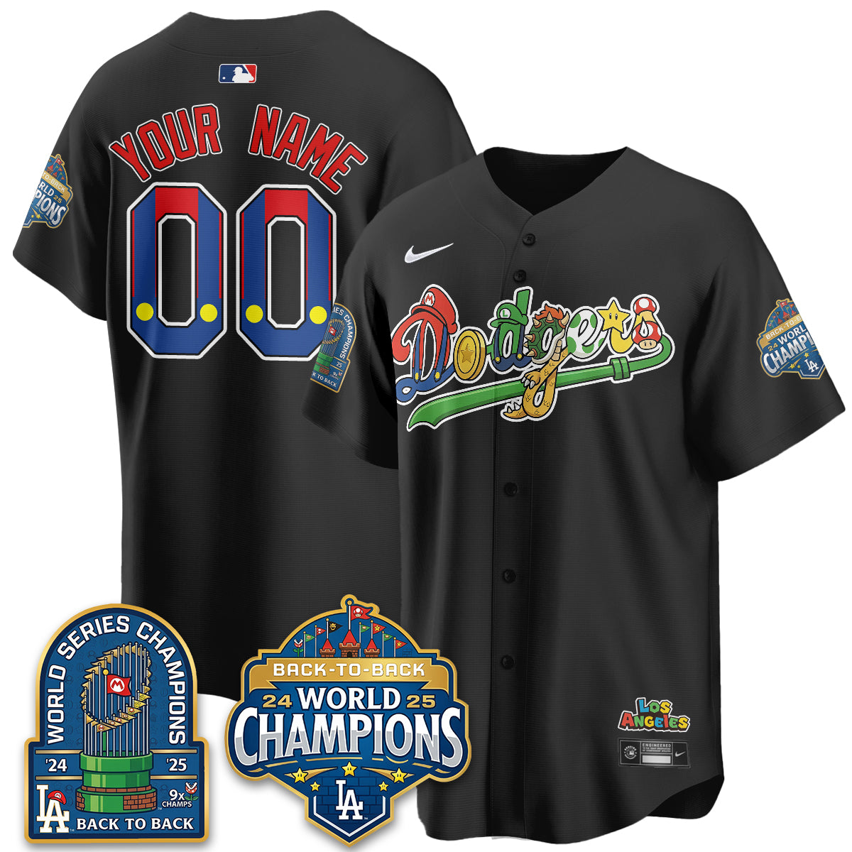 Los Angeles Dodgers x The Red Plumber Vapor Custom Jersey - Printed