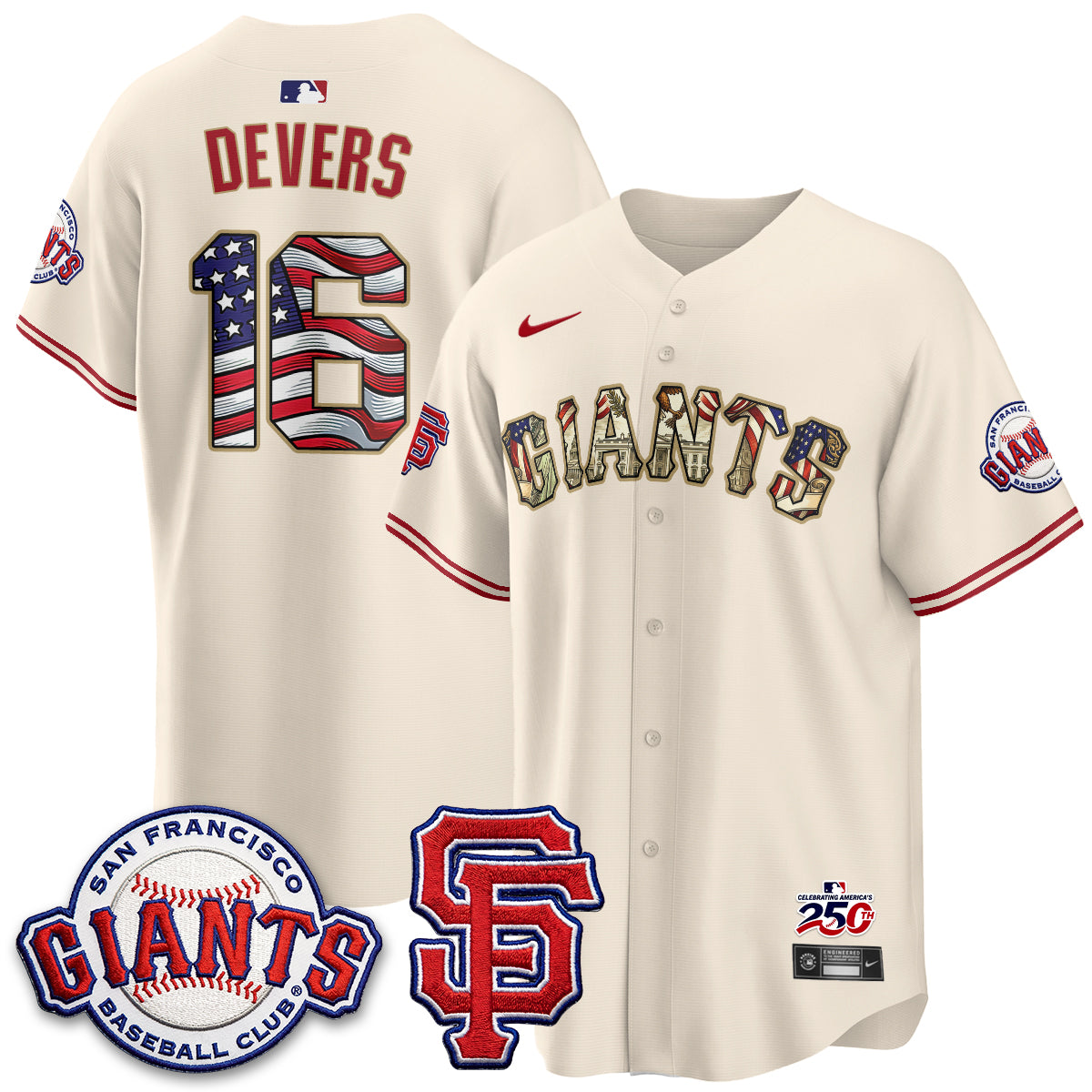 San Francisco Giants2026 Independence Day USA Jersey - All Stitched
