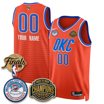 OKC 2026 NBA Western Conference Champions Vapor Custom Jersey - Stitched