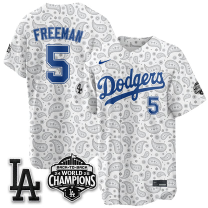 Los Angeles Dodgers Paisley Vapor Jersey - Stitched