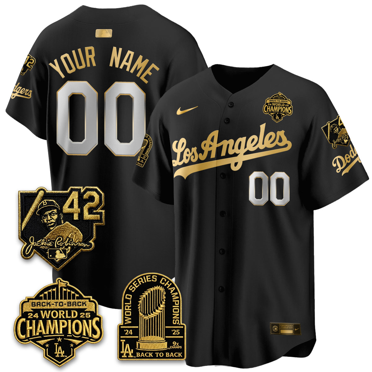 LAD 2026 New Era Gold Collection Vapor Custom Limited Jersey - B2B Champs - All Stitched