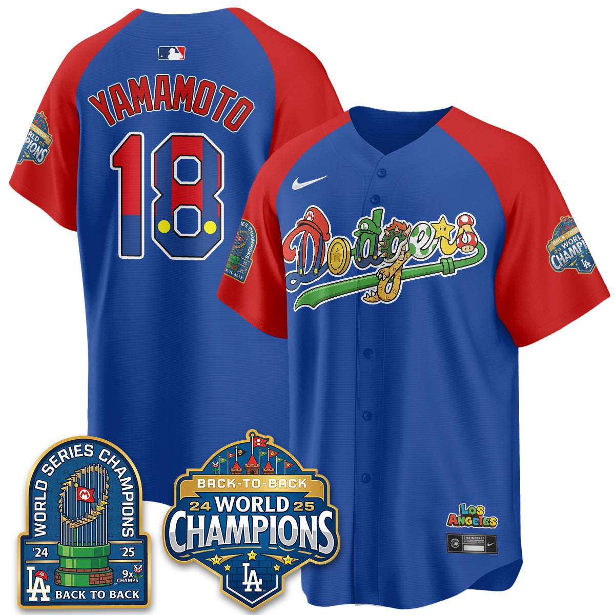 Los Angeles Dodgers x The Red Plumber Vapor Jersey - Printed