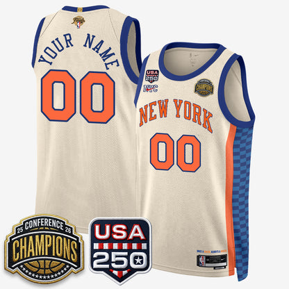 New York Knicks 2026 NBA Eastern Conference Champions City Edition Custom Jersey V2- Stitched