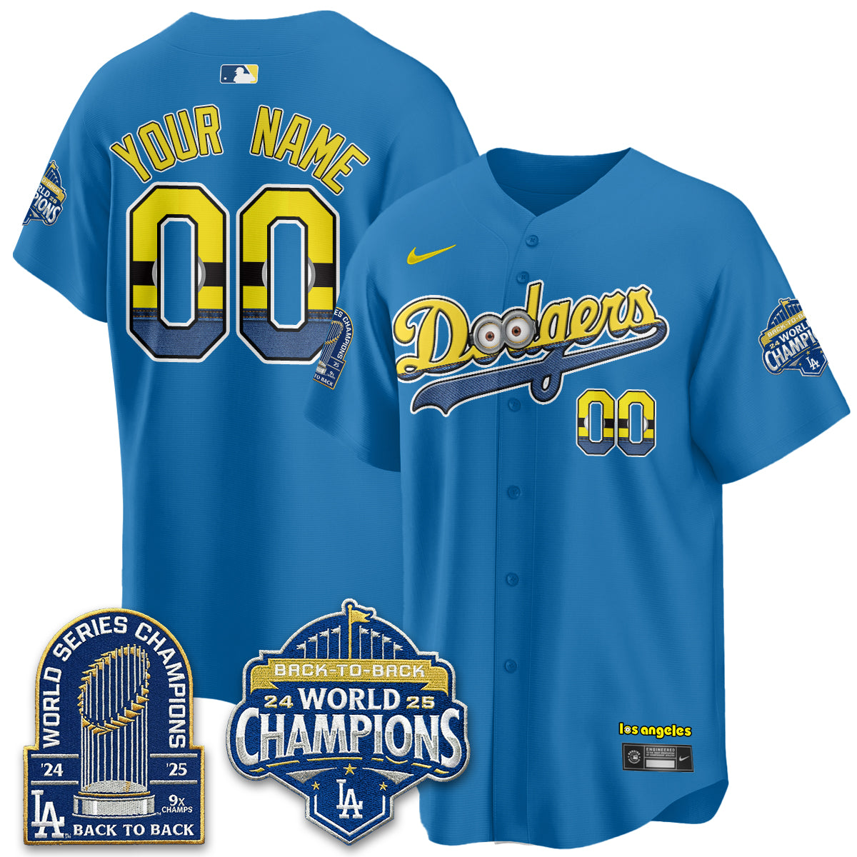 Los Angeles Dodgers x Yellow Capsules Vapor Custom Jersey - Stitched