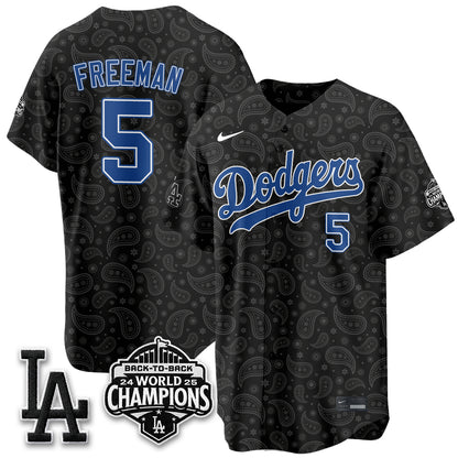Los Angeles Dodgers Paisley Vapor Jersey - Stitched