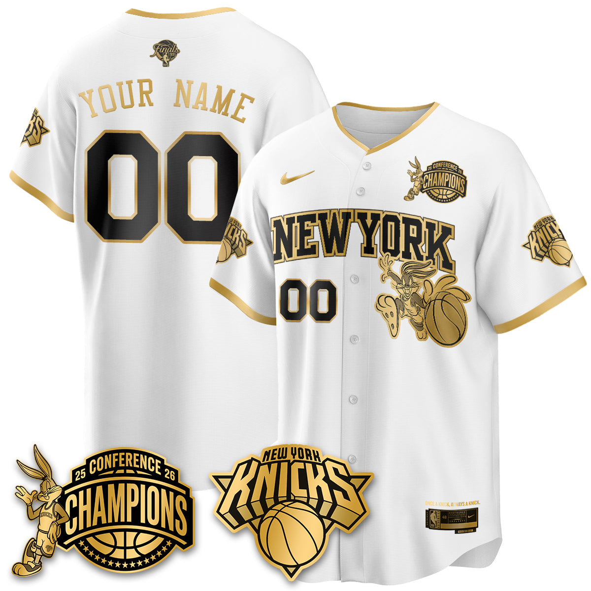 NYK 2026 NBA Finals x Bunny Vapor Custom Jersey V2- Stitched