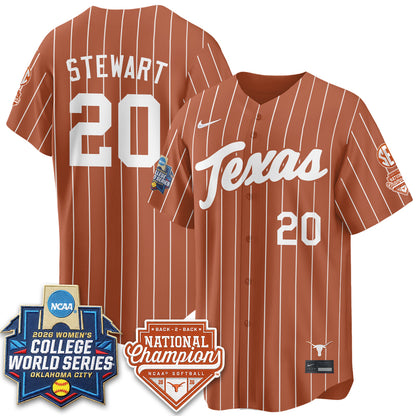 Texas Longhorns Softball 2026 World Series (WCWS) Vapor Premier Limited Jersey - B2B Champs - All Stitched
